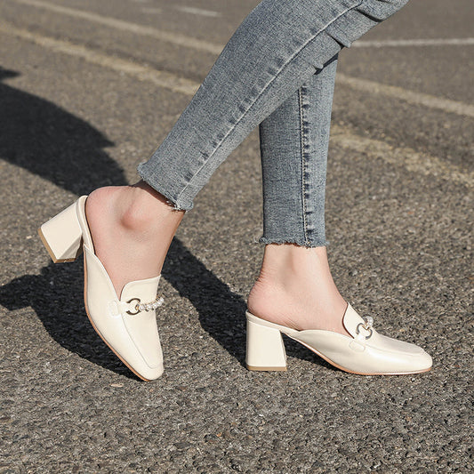 Eleganckie pantofle Lidia Sek Block Heel Mules inspirowane Pinterestem