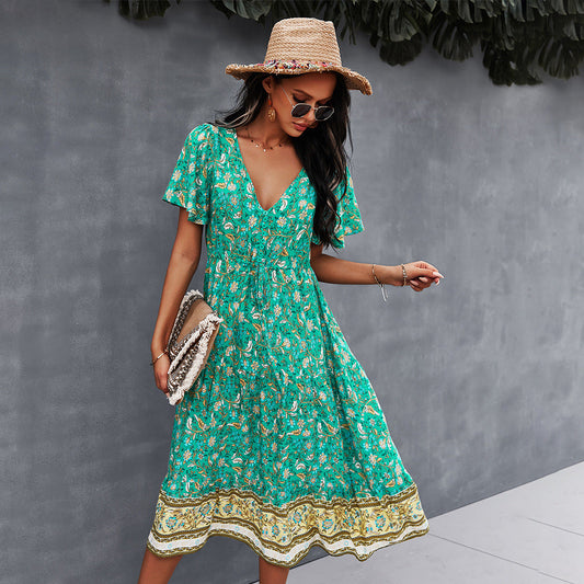 Żywa sukienka boho w kwiaty od Lidia Sek