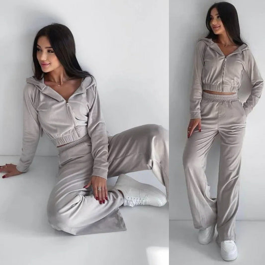 Elegancki dwuczęściowy komplet wypoczynkowy Lidia Sek z bluzą