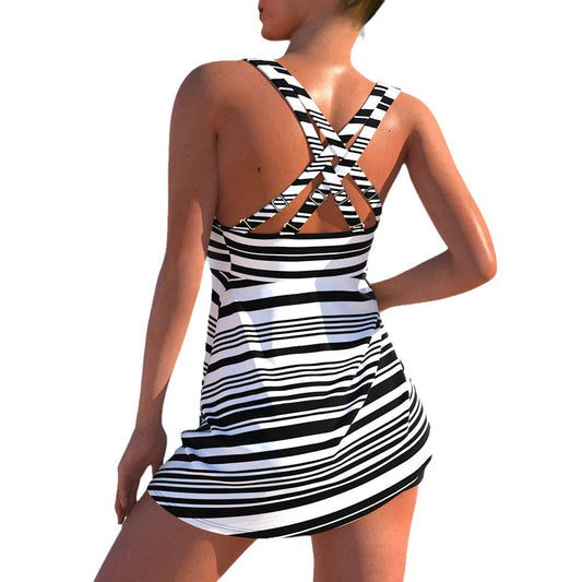 Zestaw bikini w paski z wysokim stanem Lidia Sek