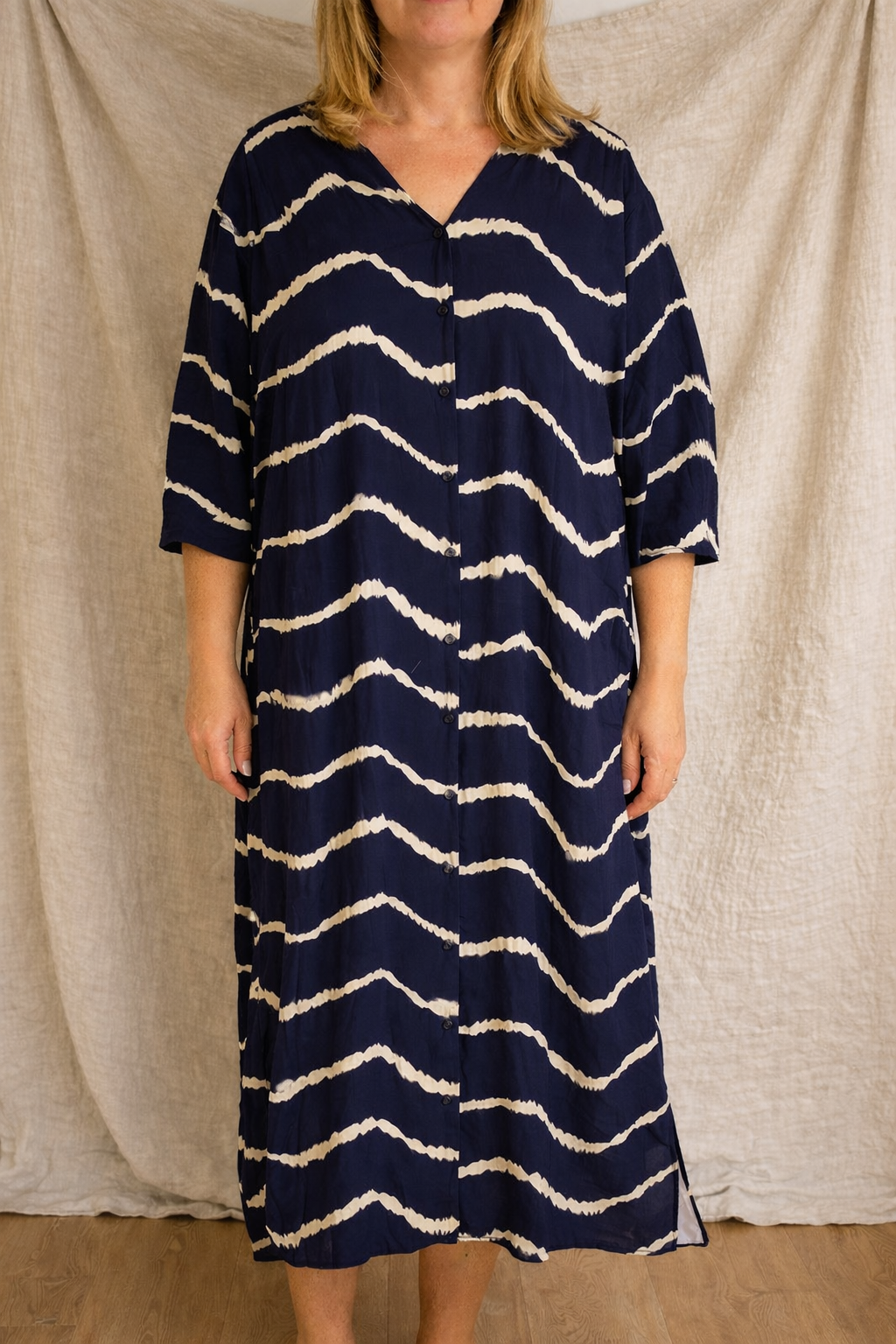 Sukienka kardigan Retro Navy Lidia Sek na lato