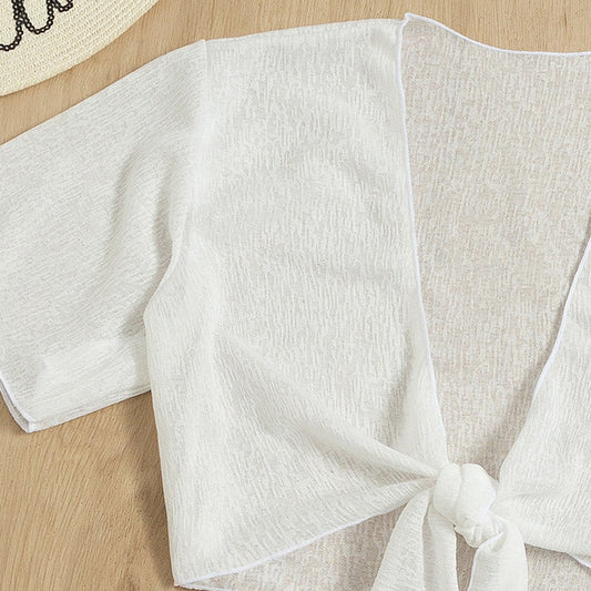 Elegancki biały komplet bikini z rozcięciem Lidia Sek