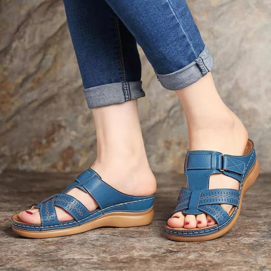 Sandały damskie Vintage Wedge Lidia Sek Slip-On