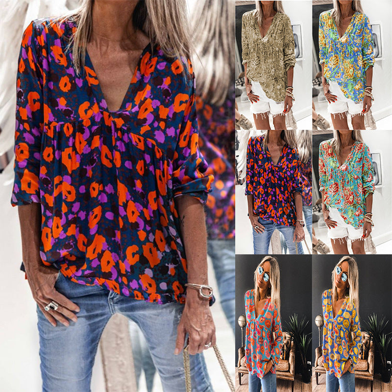 Vibrant Floral Lidia Sek Long Sleeve Blouse
