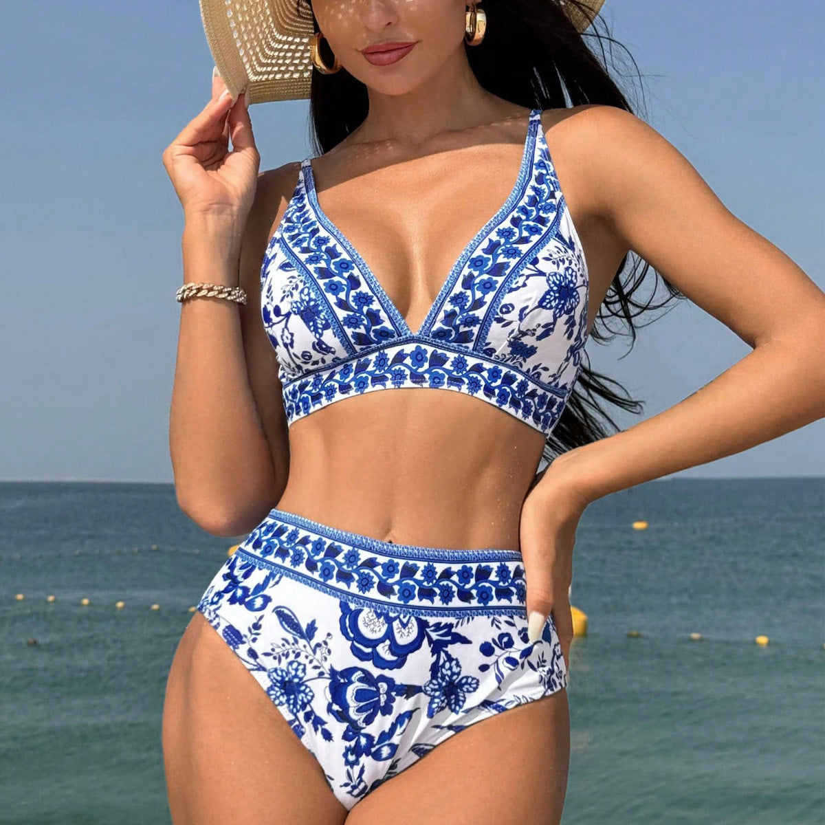 Bikini Lidia Sek z wysokim stanem inspirowane Pinterestem