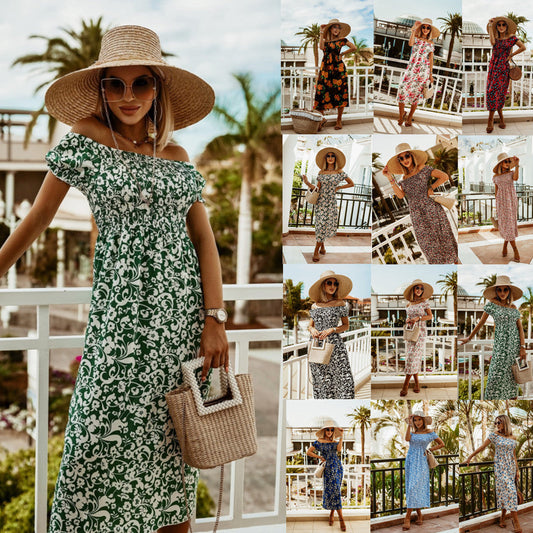 Boho Off Shoulder Lidia Sek Summer Print Dress