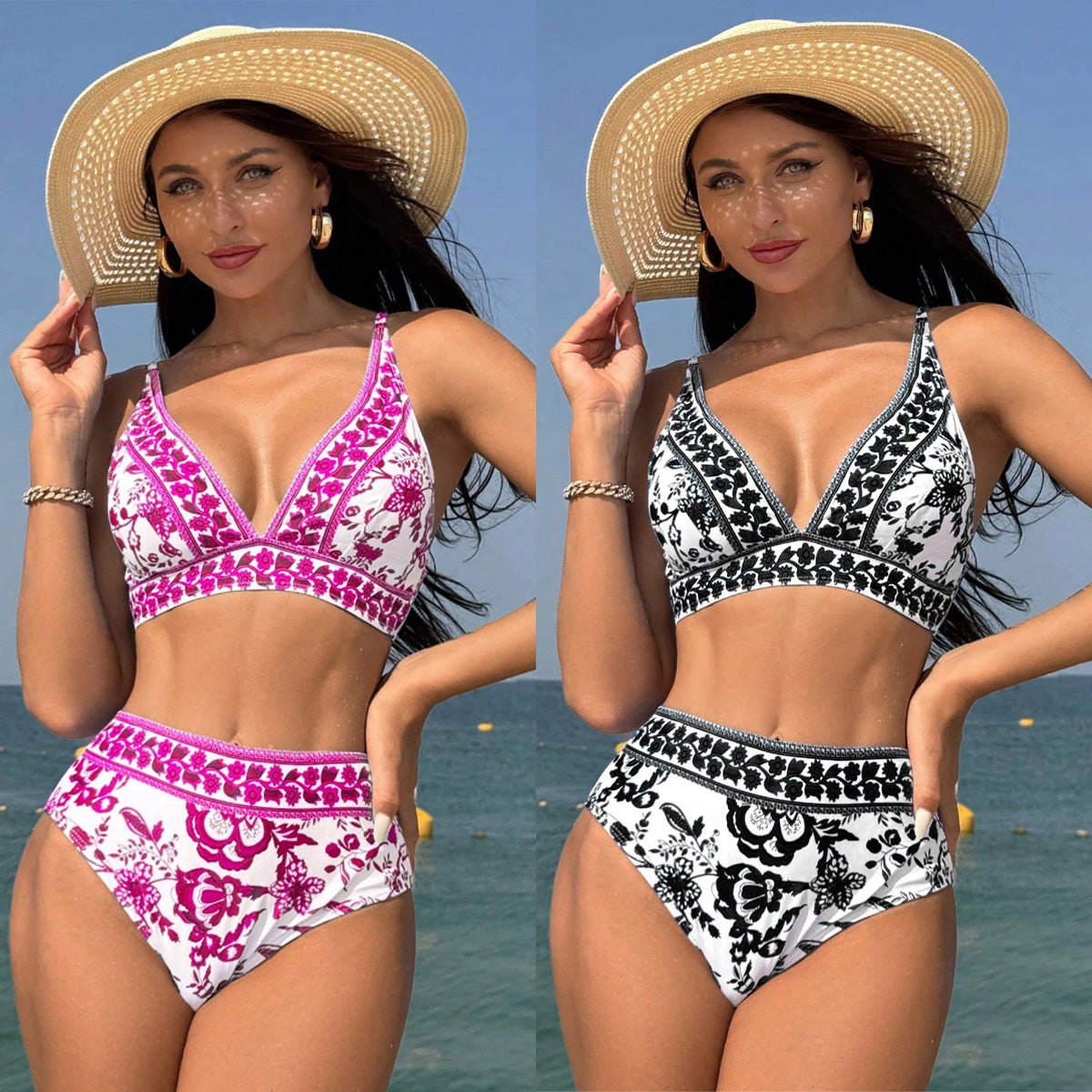 Bikini Lidia Sek z wysokim stanem inspirowane Pinterestem