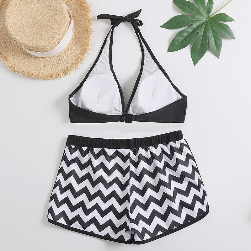Elegancki komplet bikini Lidia Sek w zygzaki z szortami