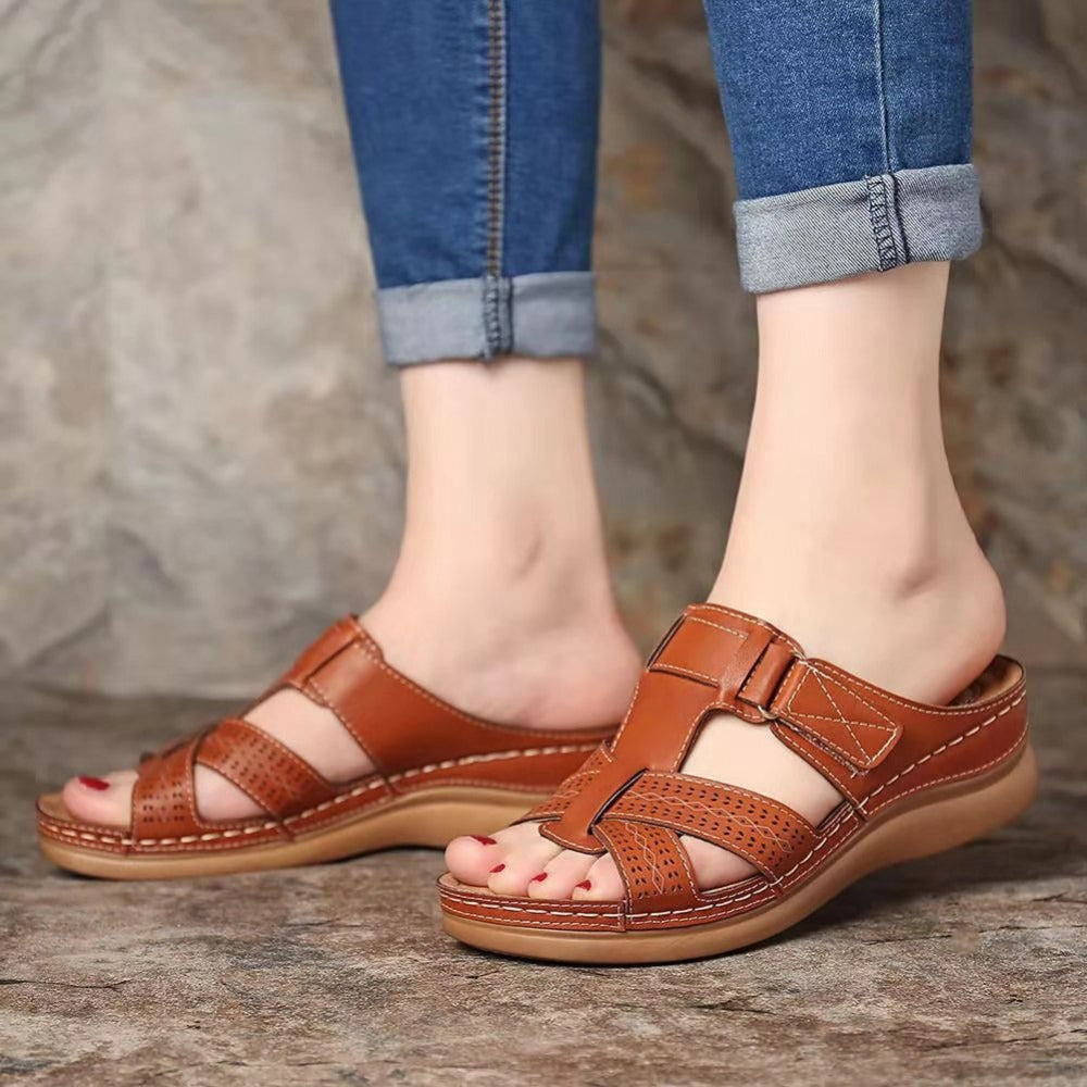Sandały damskie Vintage Wedge Lidia Sek Slip-On