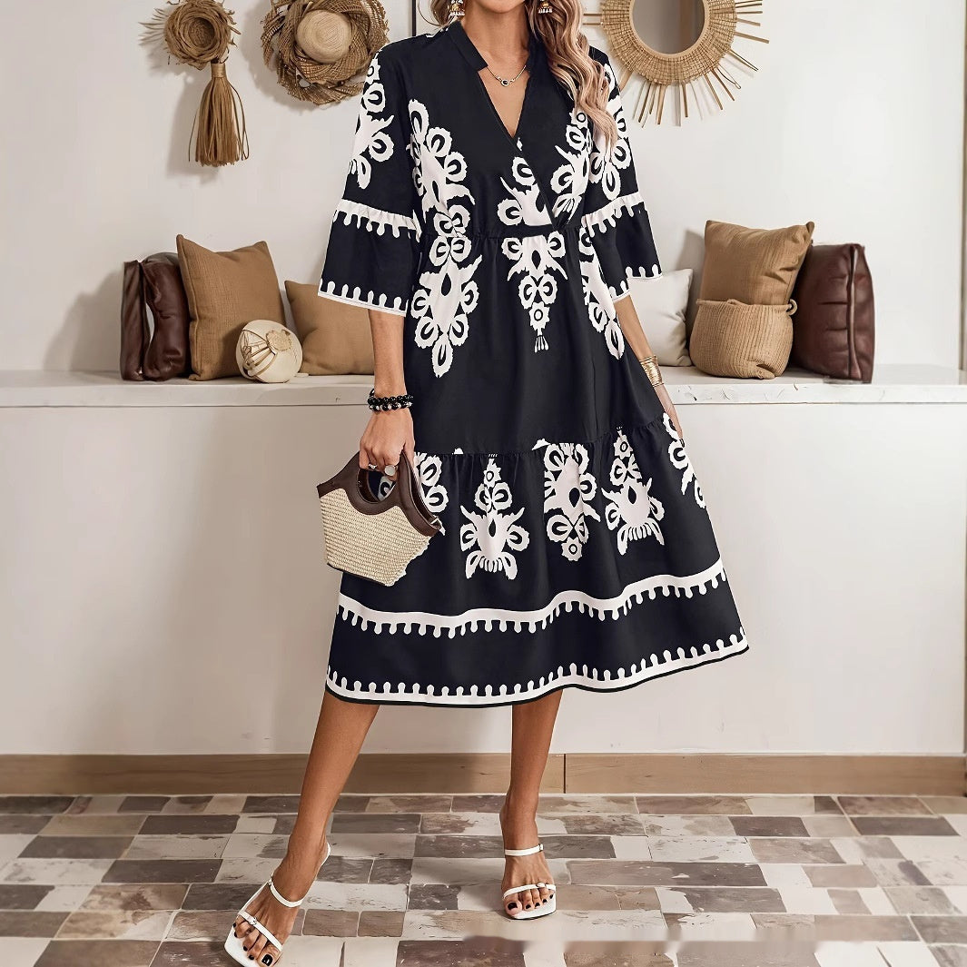 Sukienka w stylu boho z dekoltem w serek Lidia Sek
