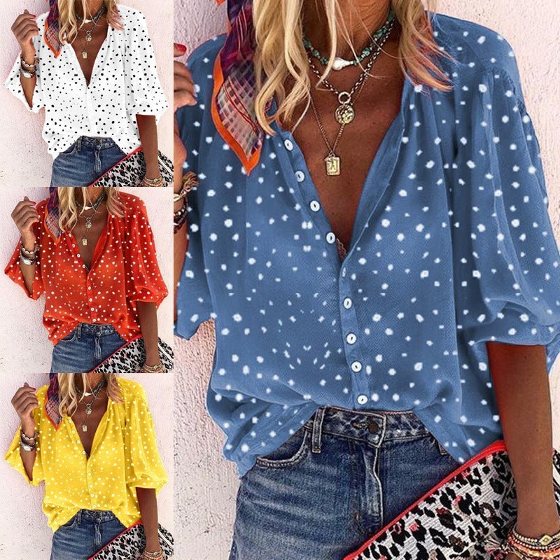 Chic Printed Long Sleeve Blouse by Lidia Sek