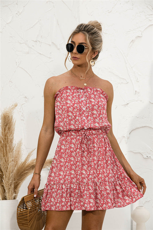 Floral Tube Top Dress by Lidia Sek