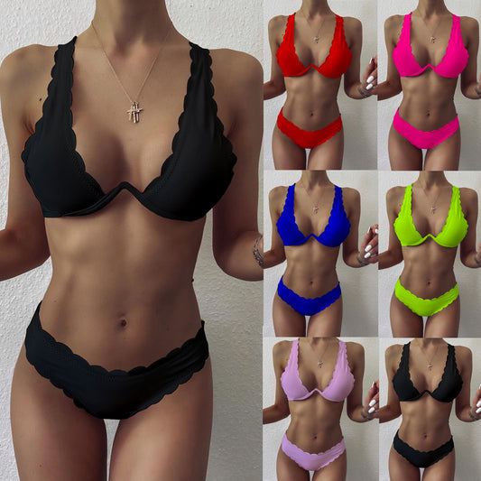 Scalloped Edge Lidia Sek Underwire Bikini Set