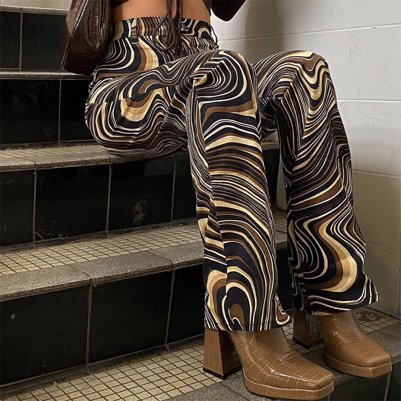 Spodnie Lidia Sek High-Rise Straight w stylu retro wave