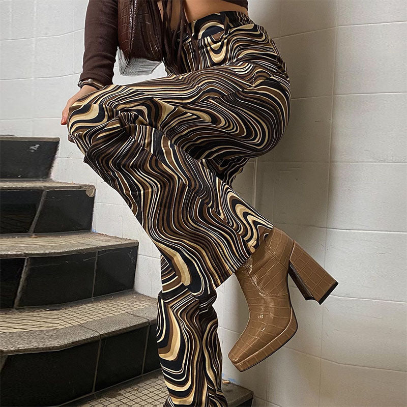 Spodnie Lidia Sek High-Rise Straight w stylu retro wave
