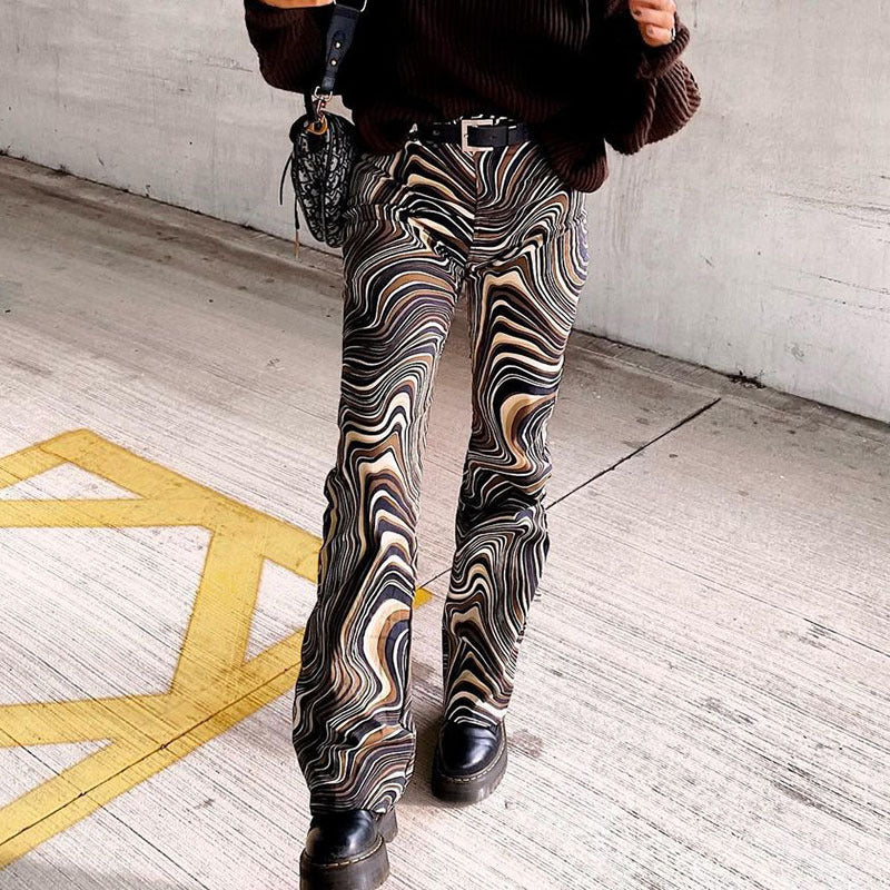 Spodnie Lidia Sek High-Rise Straight w stylu retro wave