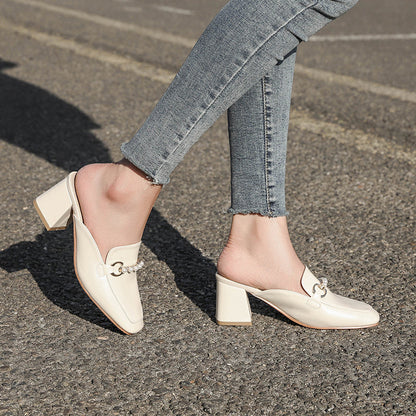 Eleganckie pantofle Lidia Sek Block Heel Mules inspirowane Pinterestem