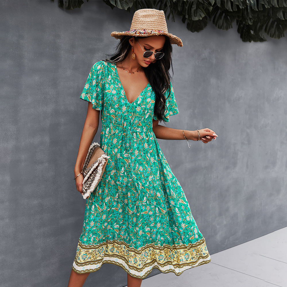 Żywa sukienka boho w kwiaty od Lidia Sek