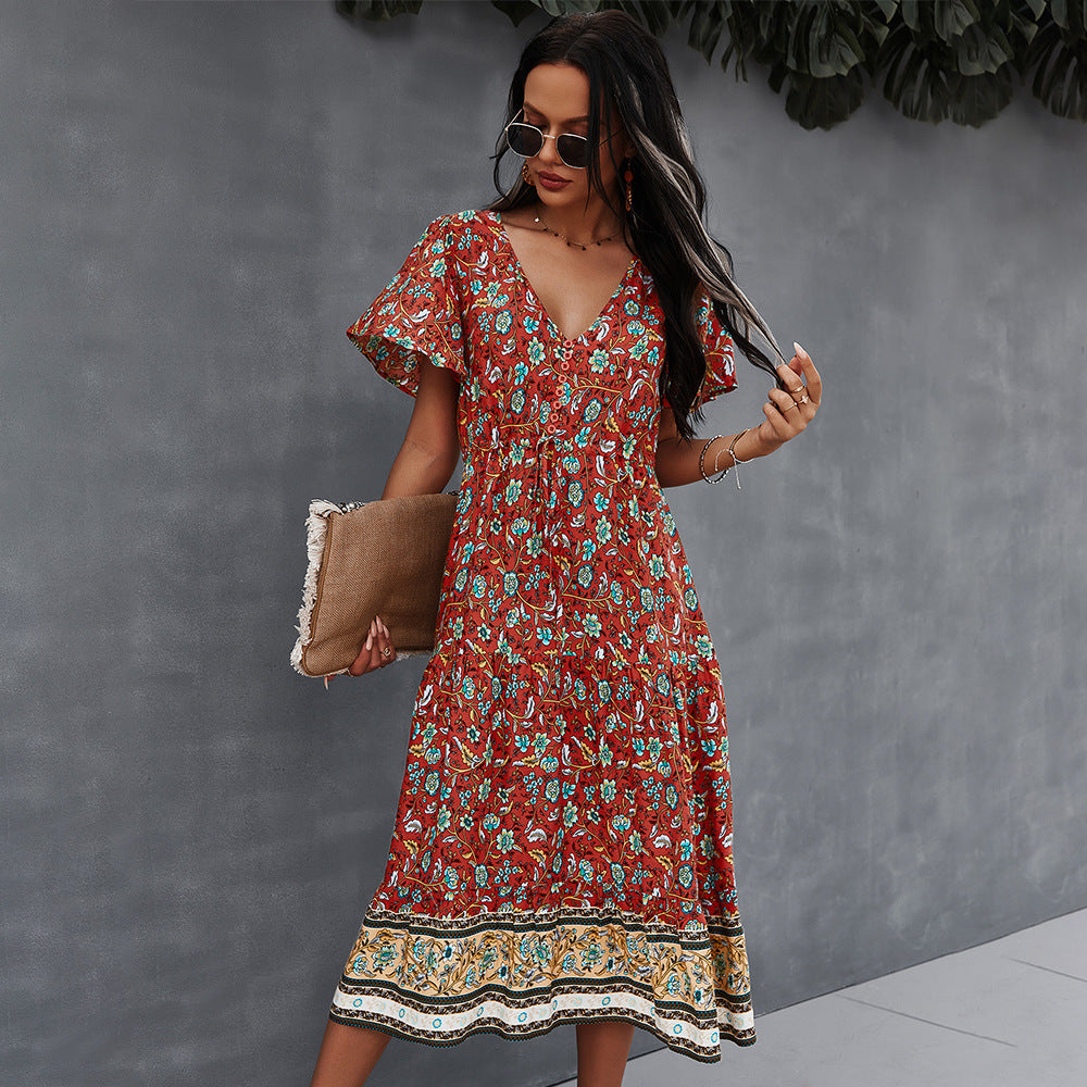 Żywa sukienka boho w kwiaty od Lidia Sek