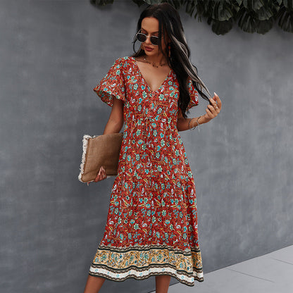 Żywa sukienka boho w kwiaty od Lidia Sek