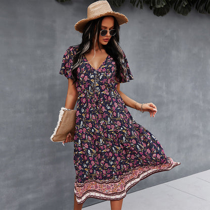 Żywa sukienka boho w kwiaty od Lidia Sek