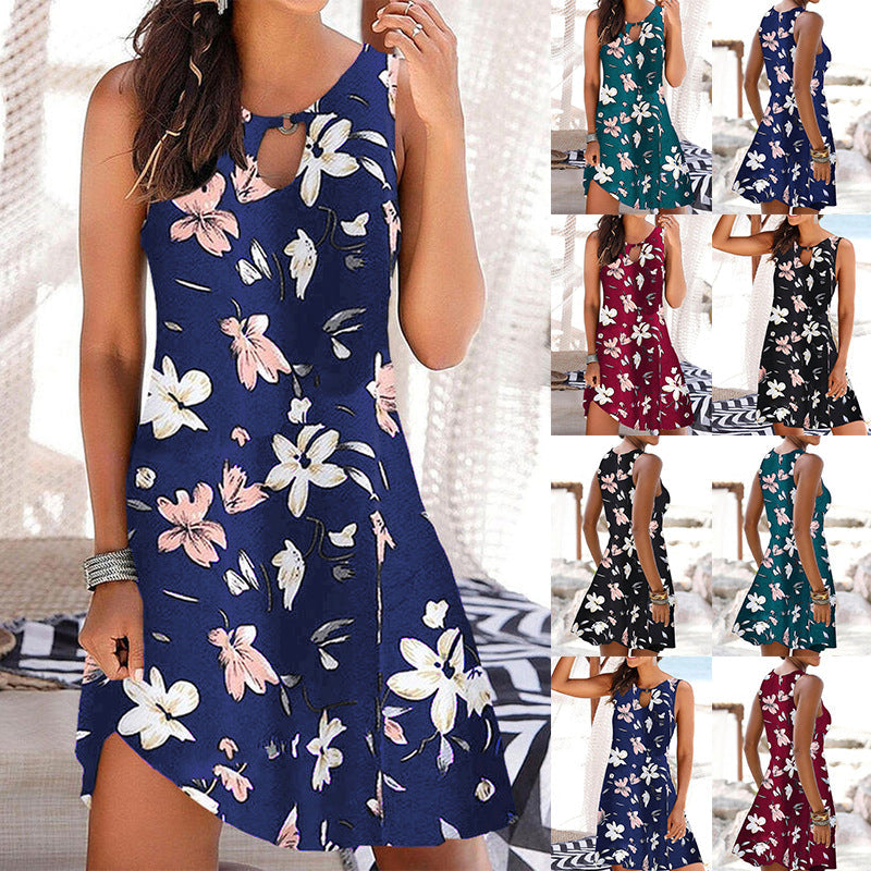 Floral Print Lidia Sek Summer Sling Dress