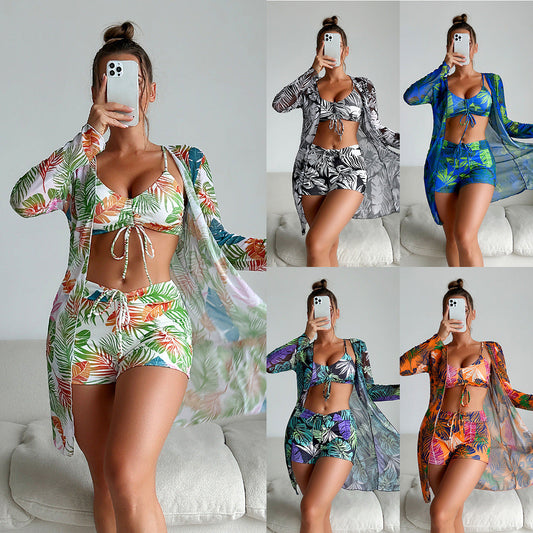 Vibrant Print Lidia Sek Three-Piece Bikini Set