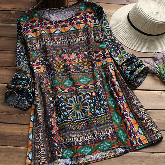 Boho Print Cotton Blouse Lidia Sek