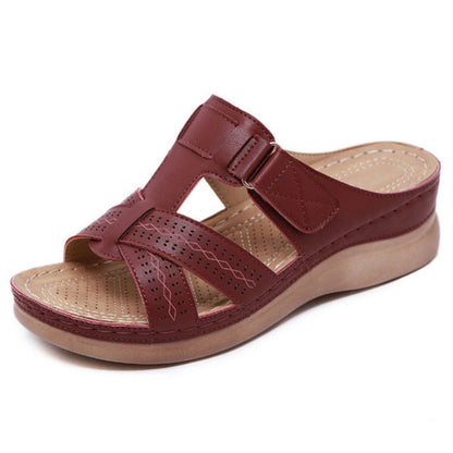 Sandały damskie Vintage Wedge Lidia Sek Slip-On