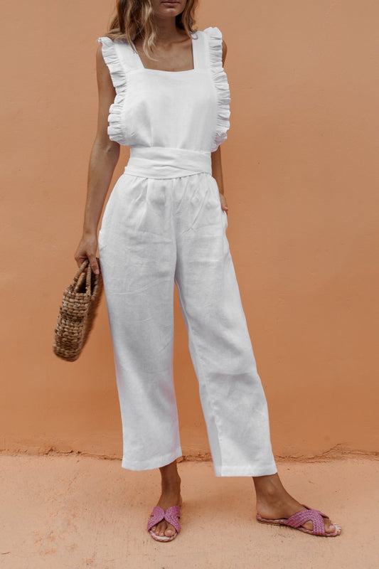Chic Ruffle-Trim Lidia Sek Jumpsuit