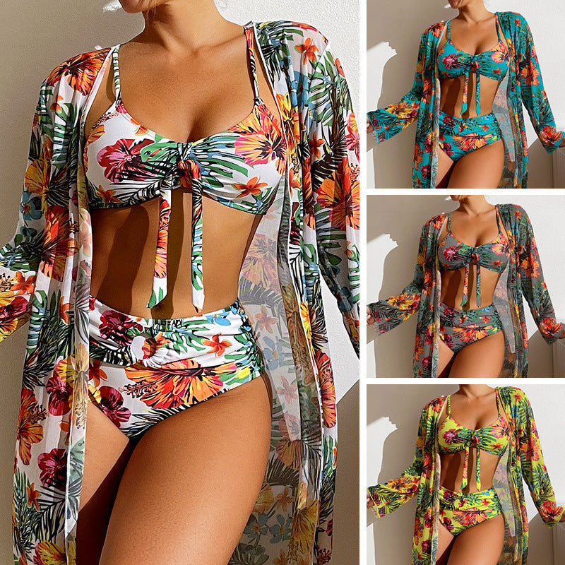 Floral Split Bikini Set by Lidia Sek