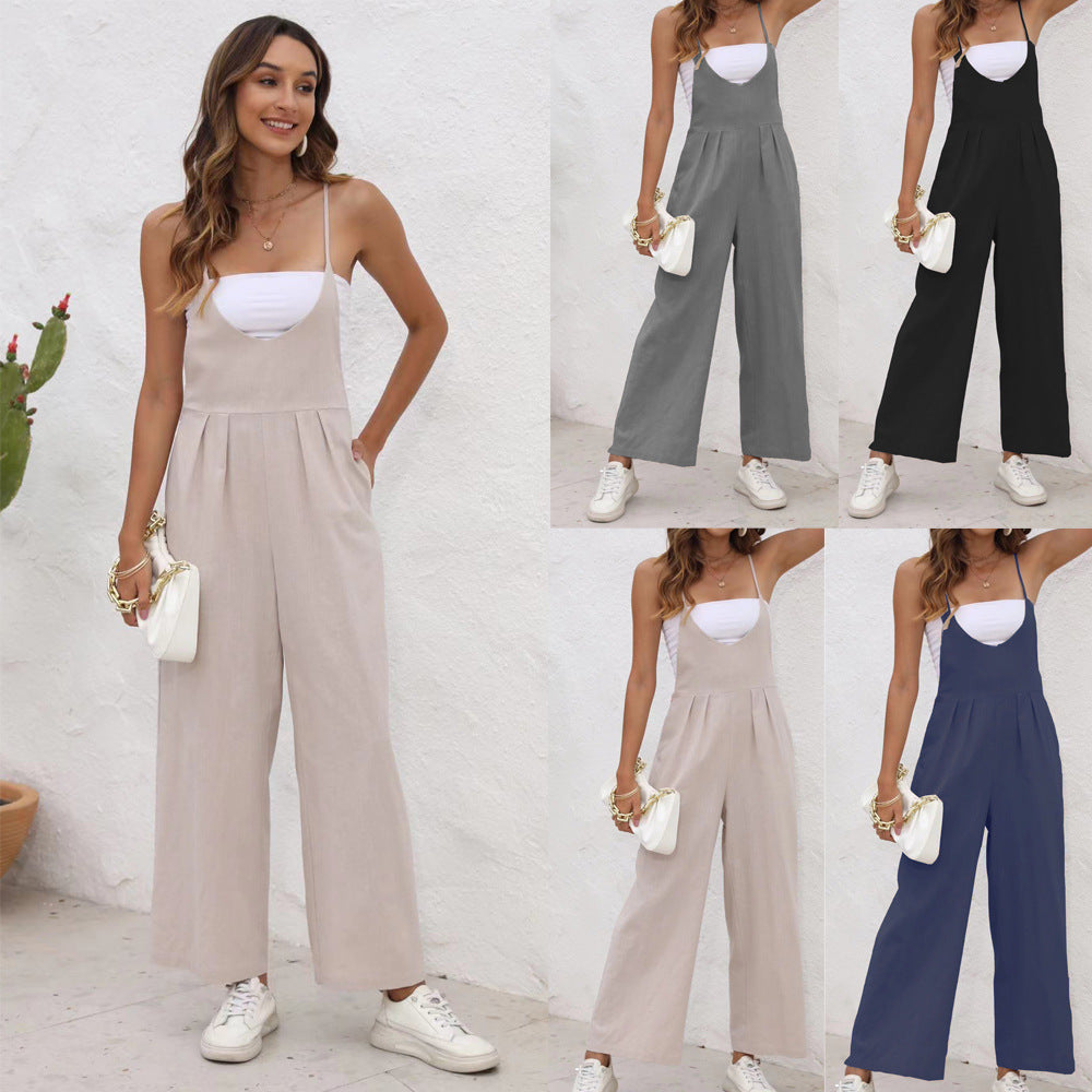 Chic Linen Blend Lidia Sek Casual Jumpsuit