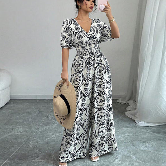 Elegancki kombinezon Lidia Sek z nadrukiem boho