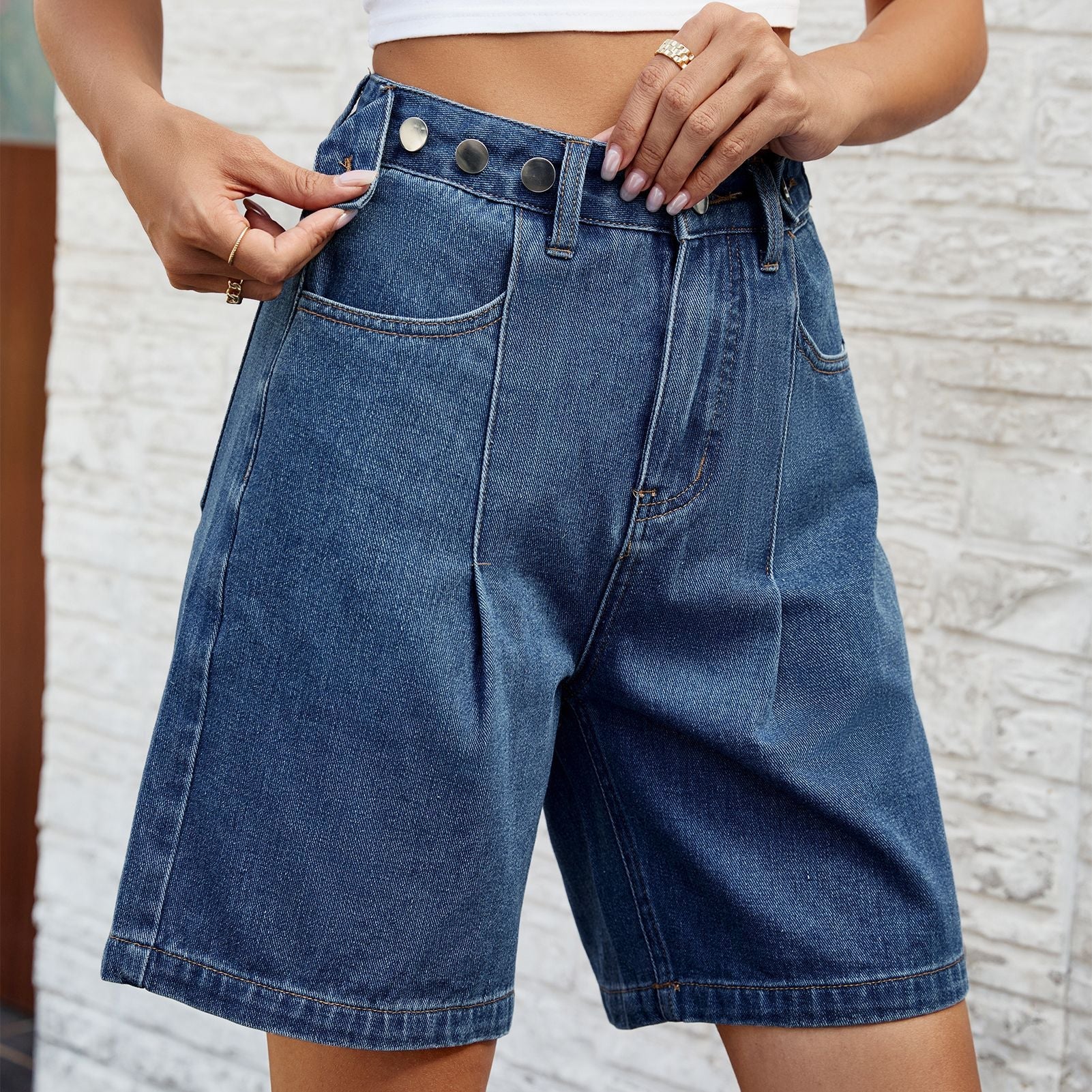 Adjustable Waist Denim Shorts Lidia Sek Women’s