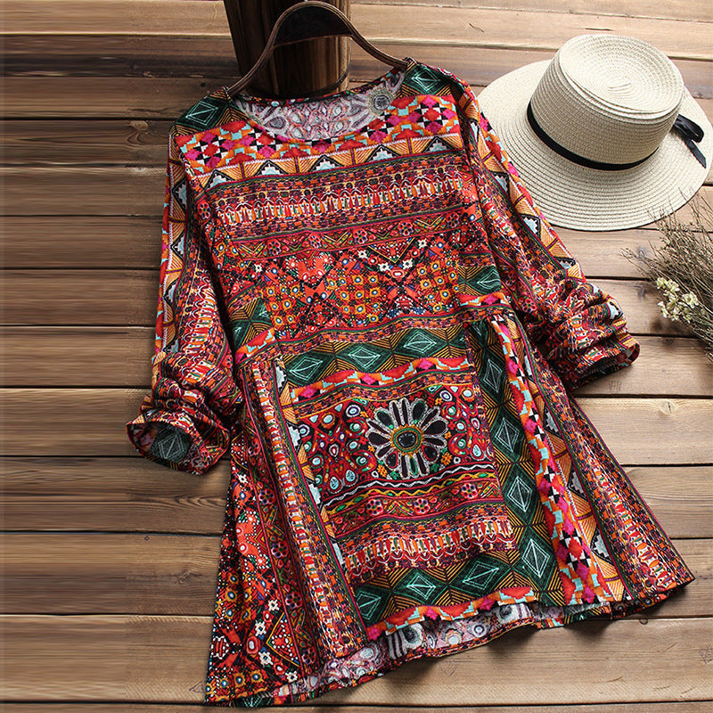 Bluzka z bawełny w stylu boho Lidia Sek