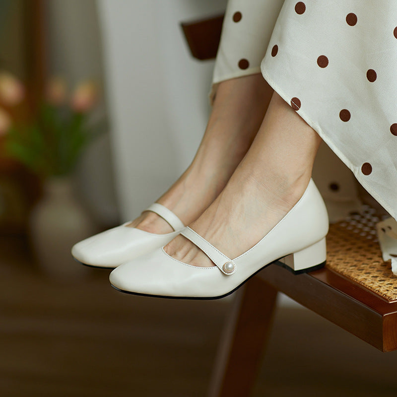 Vintage Mary Jane Thick Heel marki Lidia Sek