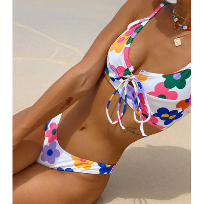 Kwiatowe bikini z odkrytymi plecami od Lidia Sek