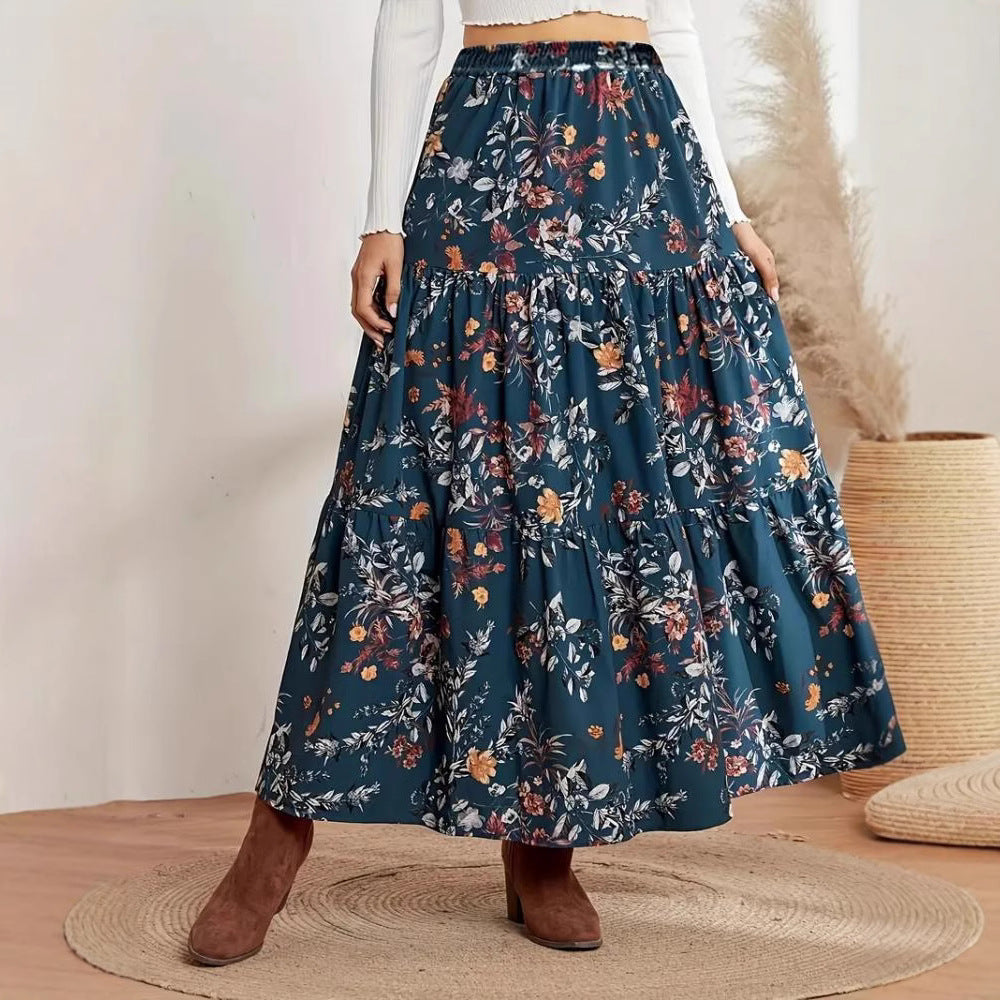 Spódnica midi Lidia Sek w kwiaty w stylu boho