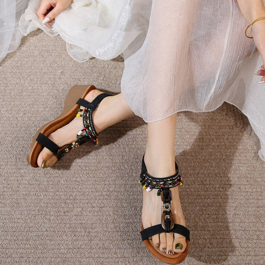 Chic Rhinestone Wedge Sandals by Lidia Sek