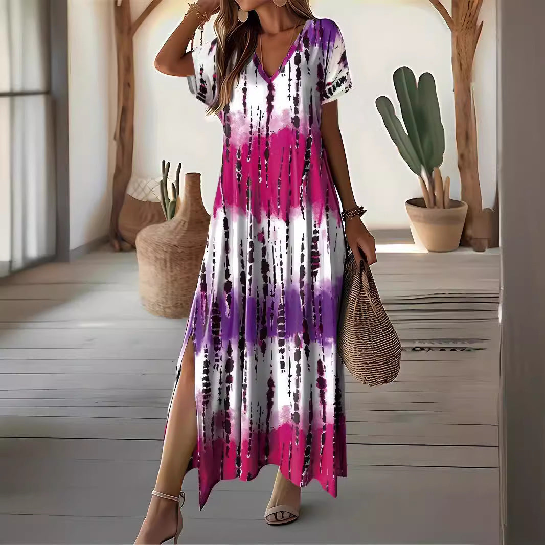 Elegancka sukienka maxi tie-dye Lidia Sek