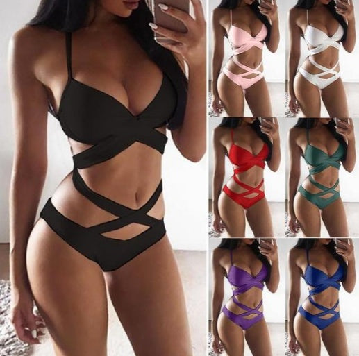 Chic Colorblock Lidia Sek Strappy Bikini Set