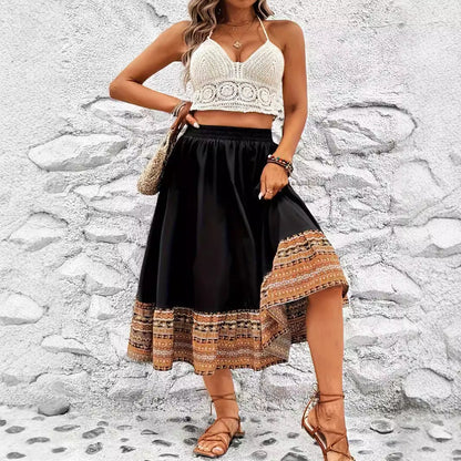 Spódnica maxi w stylu boho w kształcie litery A od Lidia Sek