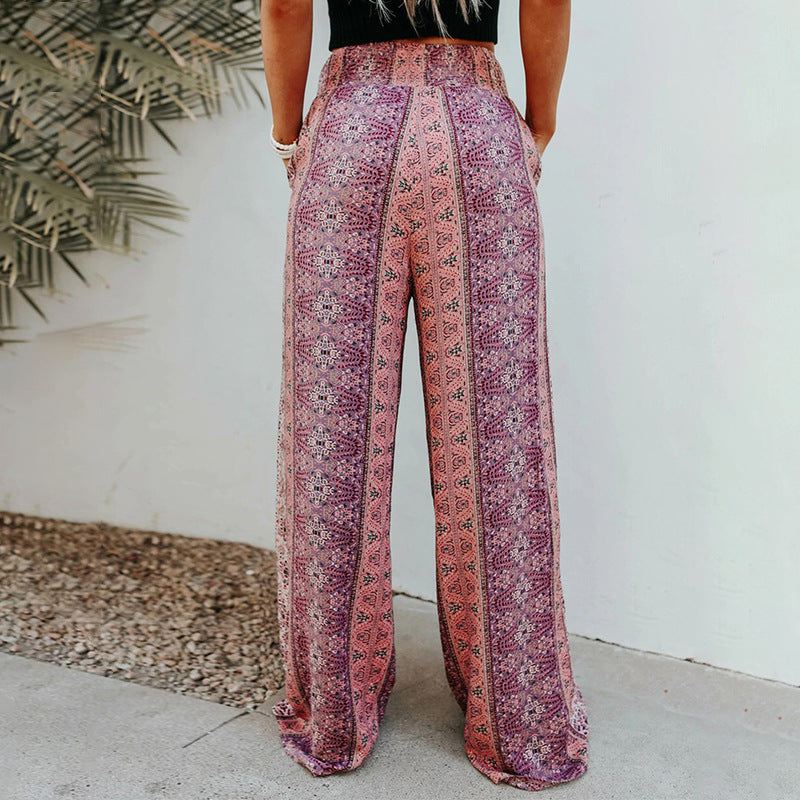 Spodnie z szerokimi nogawkami w stylu boho od Lidia Sek