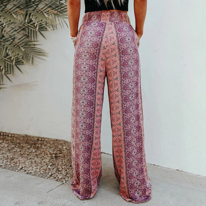 Spodnie z szerokimi nogawkami w stylu boho od Lidia Sek
