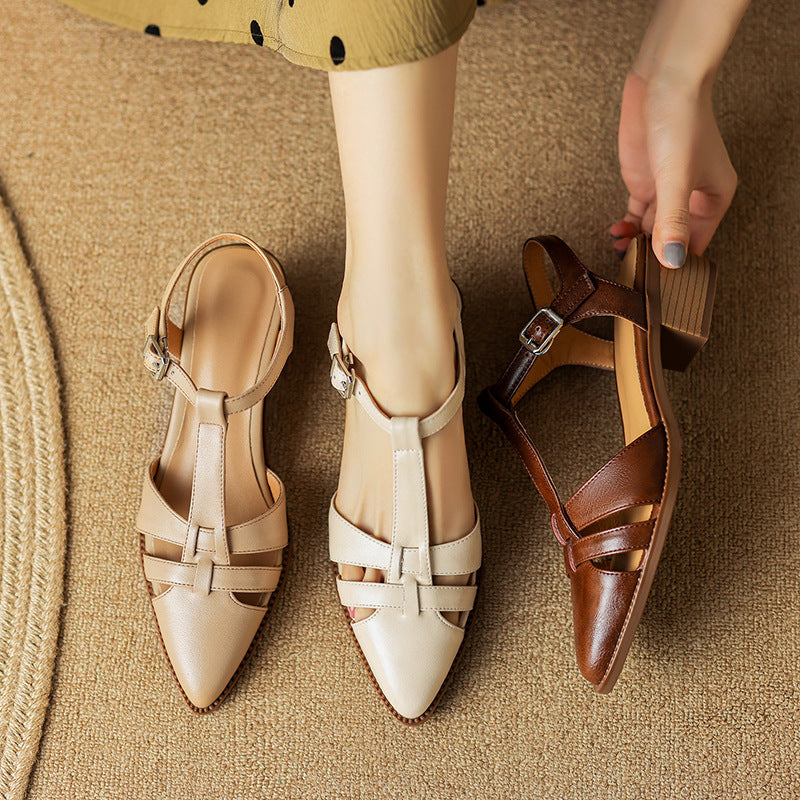 Retro Roman Closed Toe Sandals by Lidia Sek