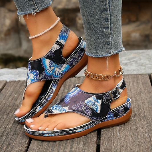 Floral Wedge Sandals by Lidia Sek