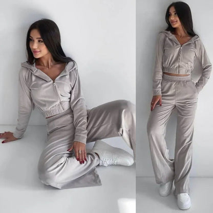 Elegancki dwuczęściowy komplet wypoczynkowy Lidia Sek z bluzą