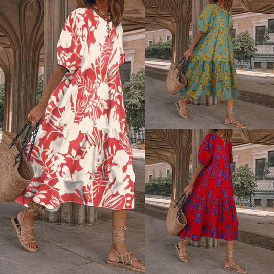 Floral Print Lidia Sek Summer Midi Dress