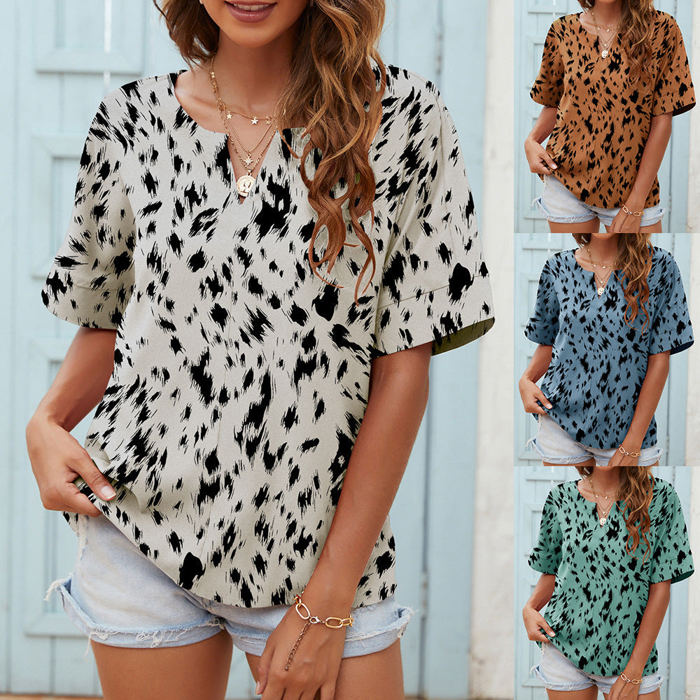 Printed V-Neck Everyday Top by Lidia Sek
