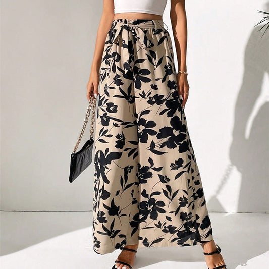 Floral High Waist Wide Leg Pants by Lidia Sek
